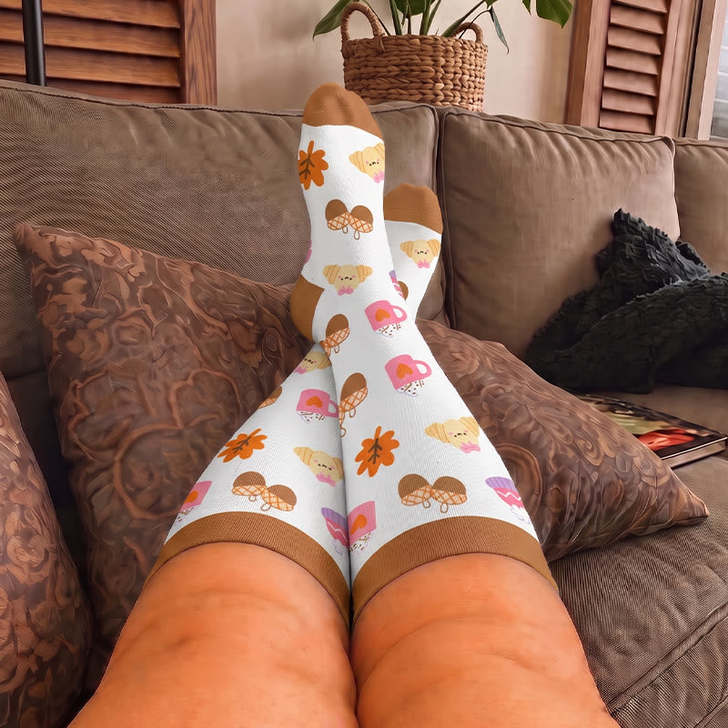 Plus Size Autumn Whimsy Compression Socks - image 1
