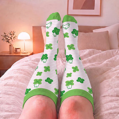 Plus Size Dragonfly Frog Compression Socks - image 1