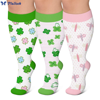 Plus Size Dragonfly Frog Compression Socks - image 0