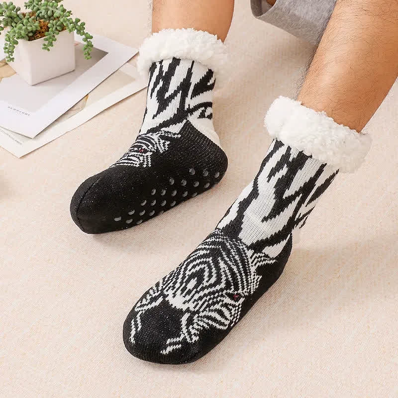 Cozy Animal Fleece Lined Knit Slipper Socks - Black - EU37-44(US4-10) - image 6