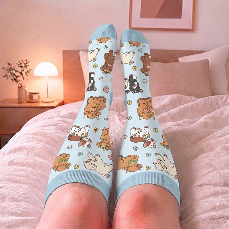 Plus Size Floral Animal Compression Socks - image 2