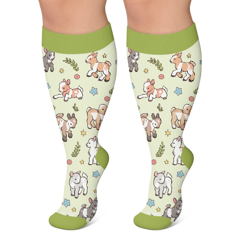 Plus Size Floral Animal Compression Socks - image 5