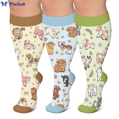 Plus Size Animal Floral Compression Socks - image 0