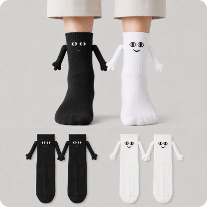 Smile Magnetic Hand Holding Quarter Socks (2 Pairs) - Multicolor - EU36-42(US3-8.5) - image 0