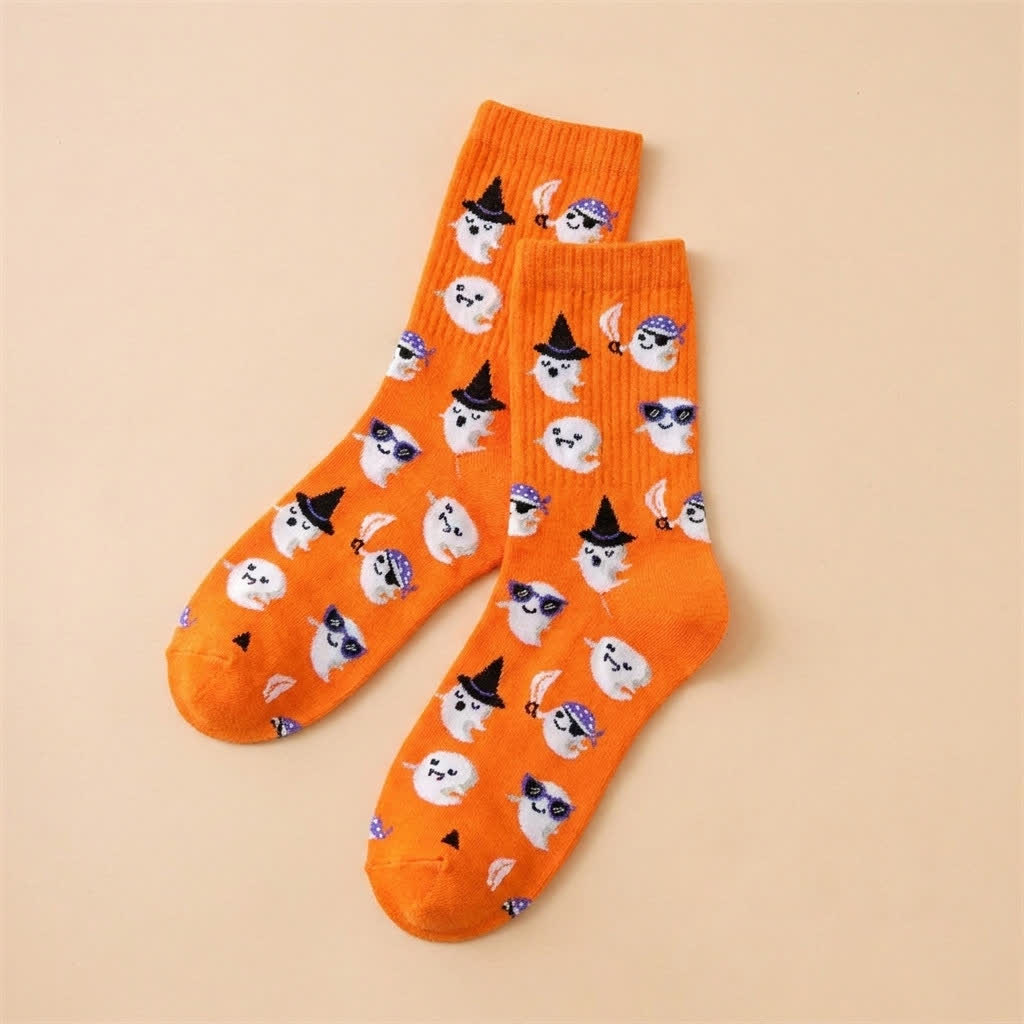 Halloween Print Quarter Socks (6 Pairs) - D - EU36-43 (US3-9) - image 4