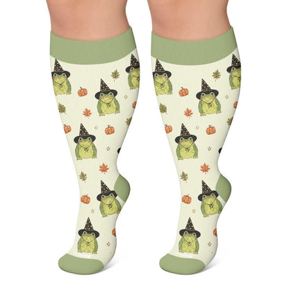 Plus Size Halloween Frog Compression Socks - Green - 4XL - image 4