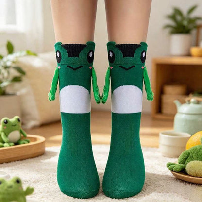 Cozy Hand Holding Animal Quarter Socks(2 Pairs) - B - EU36-41(US3-8) - image 2