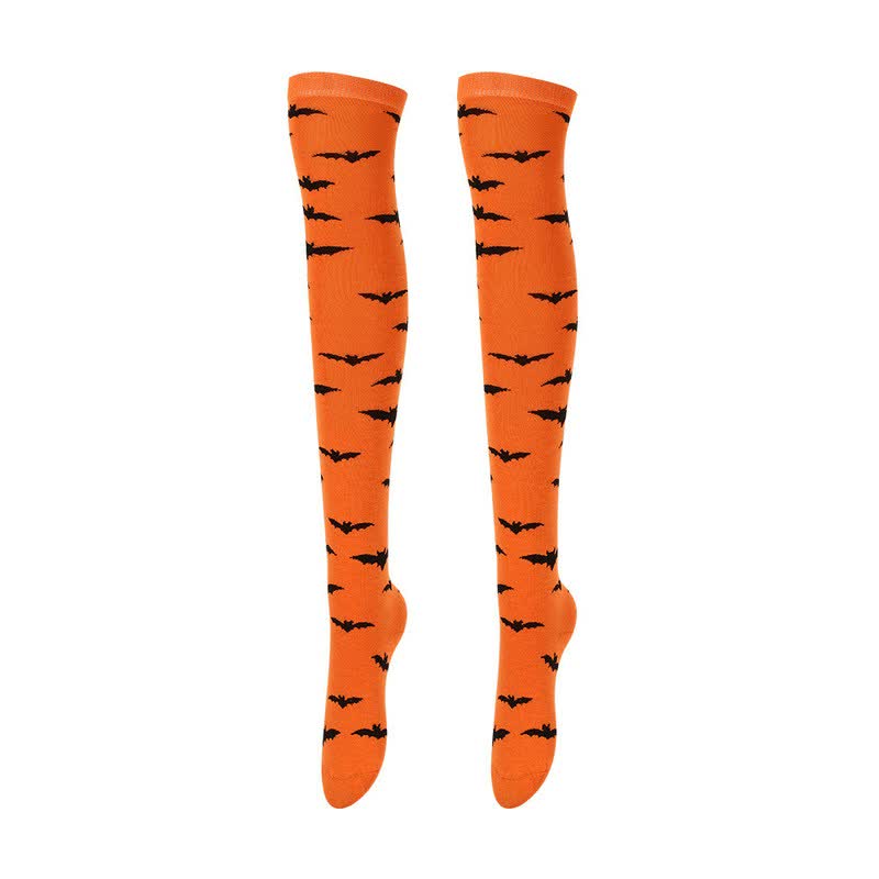 Halloween Assorted Print Over Knee Thigh Socks (4 Pairs) - C - EU36-43 (US3-9) - image 0