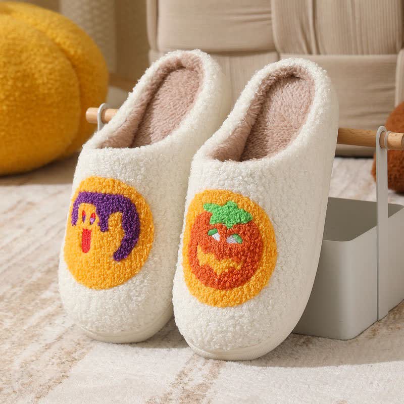 Halloween Witch Ghost Lantern Plush House Slippers - A - EU44-45(US10-11) - image 1