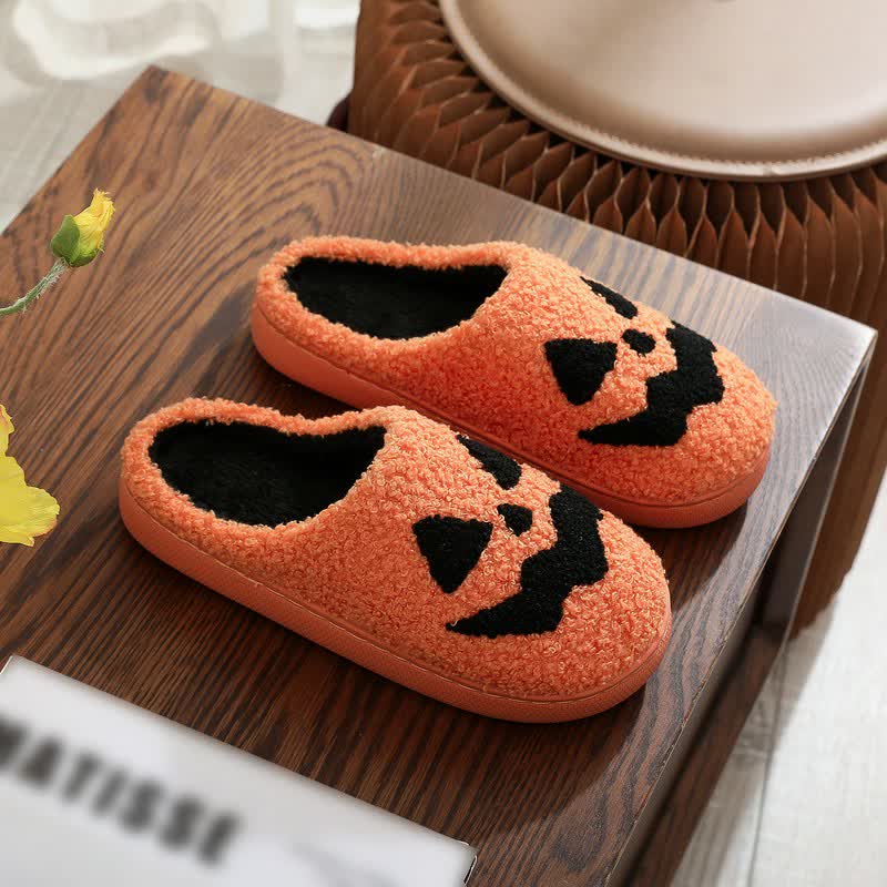 Halloween Pumpkin Plush House Slippers - C - EU44-45(US10-11) - image 2