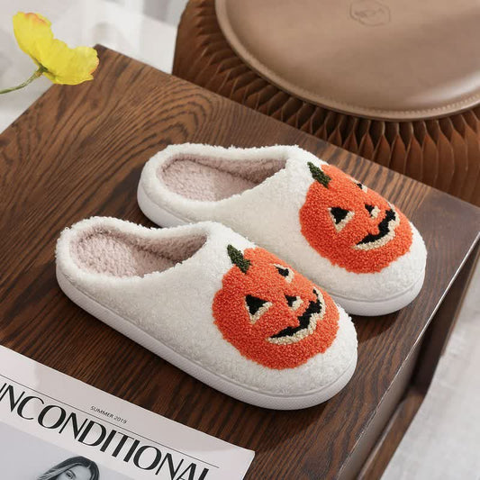 Halloween Pumpkin Plush House Slippers - A - EU44-45(US10-11) - image 0
