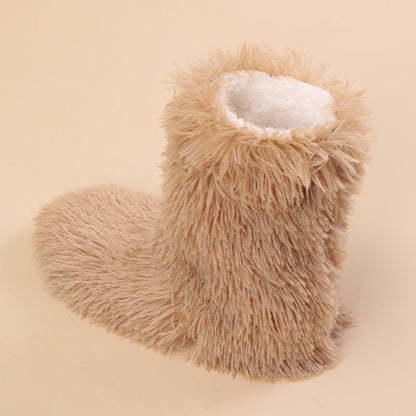 Khaki Fluffy Shaggy Plush Slipper Socks - image 2
