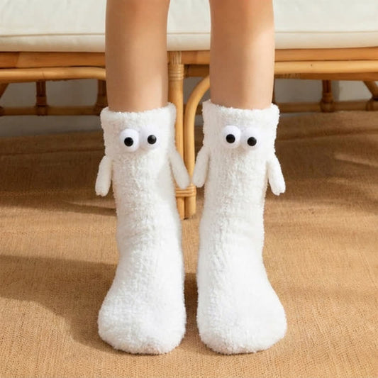 White Googly-Eye Long Tube Slipper Socks (4 Pairs) - White - EU36-42(US3-8.5) - image 0