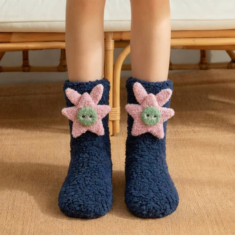 Pink Blue Star Bear Accent Slipper Socks - Navy Blue - EU36-42(US3-8.5) - image 4