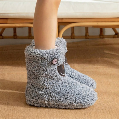 Grey Fluffy Sheep Cartoon Slipper Socks - image 2