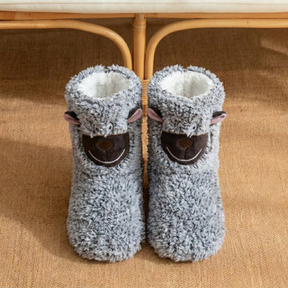 Grey Fluffy Sheep Cartoon Slipper Socks - image 3