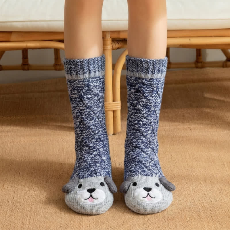 Burgundy Plaid Fleece Lined Slipper Socks - image 0