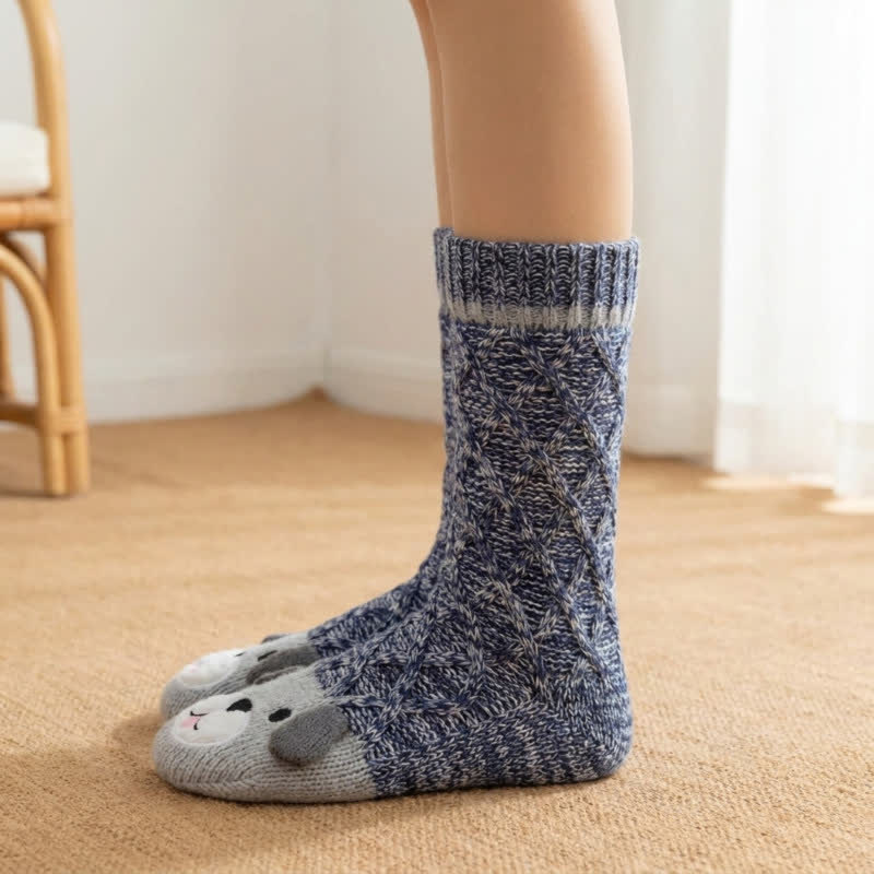 Burgundy Plaid Fleece Lined Slipper Socks - image 1