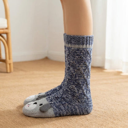 Burgundy Plaid Fleece Lined Slipper Socks - image 1