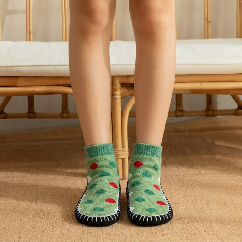 Green Polka Dot Anti-Slip House Slipper Socks - Green - EU36-40(US3-7) - image 0