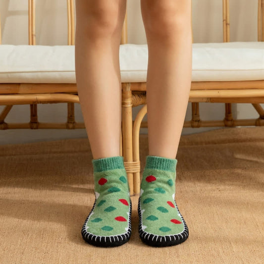 Green Polka Dot Anti-Slip House Slipper Socks - Green - EU36-40(US3-7) - image 0