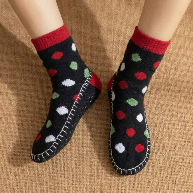 Green Polka Dot Anti-Slip House Slipper Socks - image 11