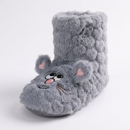 Pink Cartoon Cat Face Fuzzy Slipper Socks - image 8