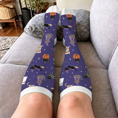 Plus Size Haunted House Ghost Compression Socks - image 3