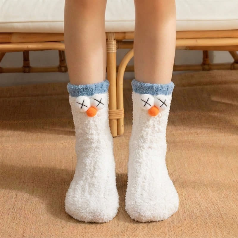 Christmas Holiday 3D Cartoon Accent Quarter Socks (3 Pairs) - image 2