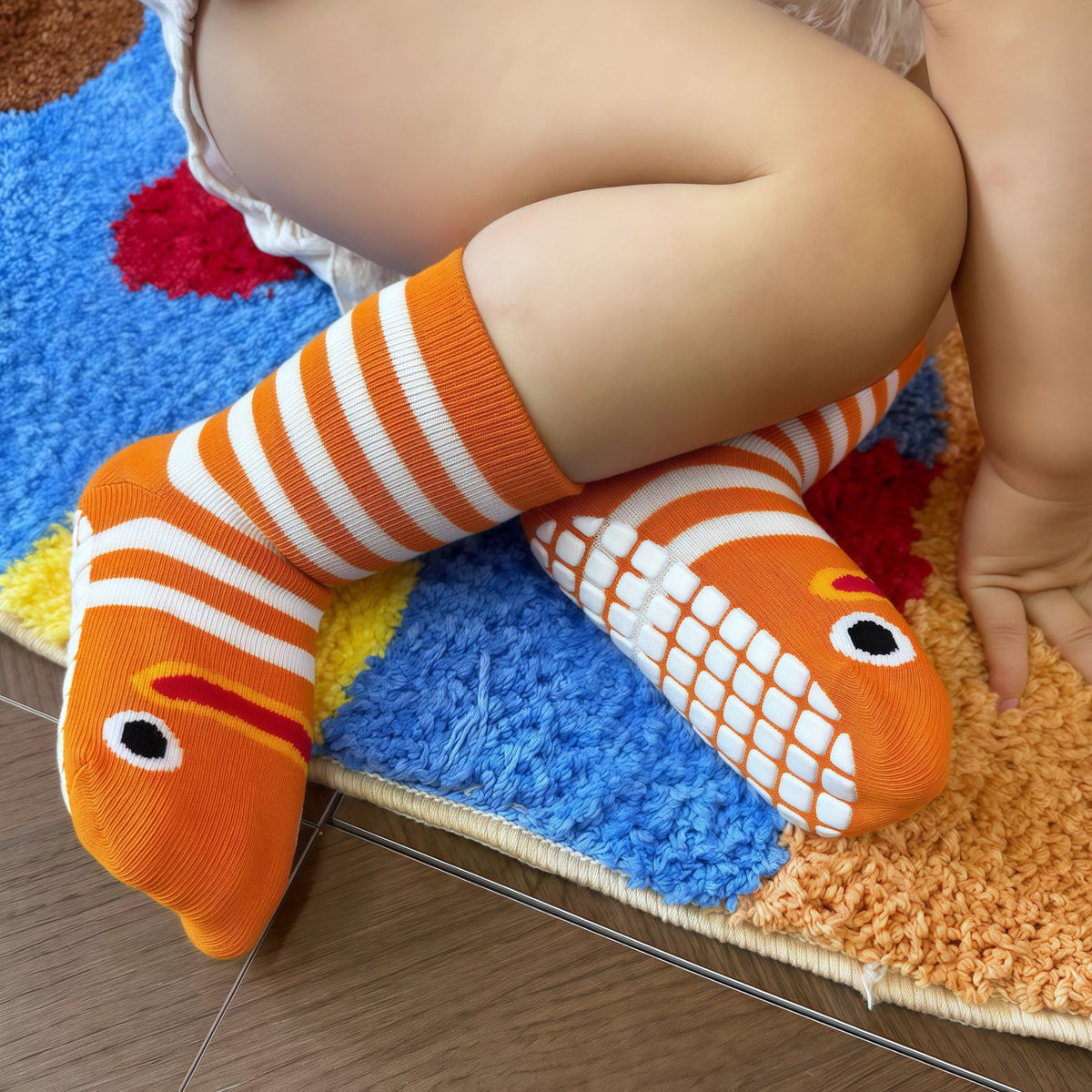 Striped Funny Face Family Set Slipper Socks (4 Pairs) - image 8