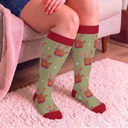 Plus Size Christmas Animal Compression Socks - image 2