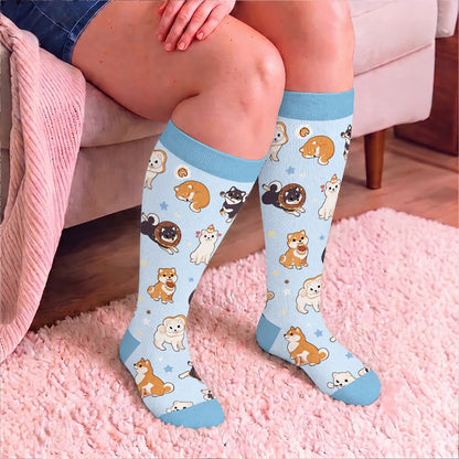 Plus Size Kitty Puppy Bow Compression Socks - image 3