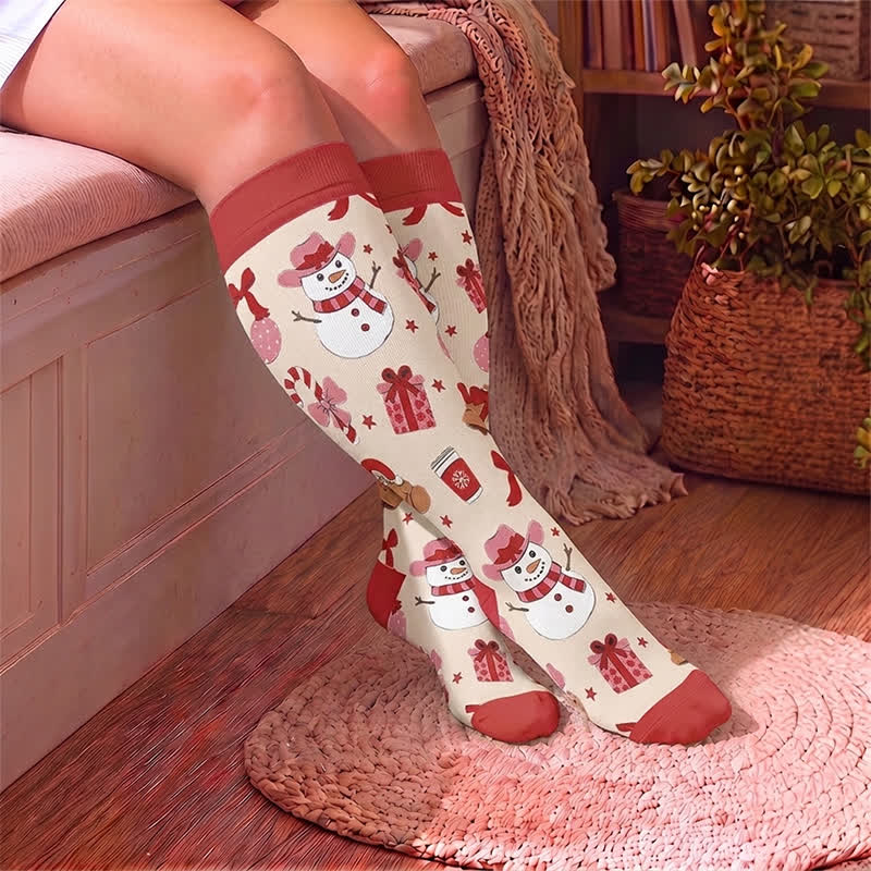 Plus Size Gingerbread Snowman Compression Socks - image 3