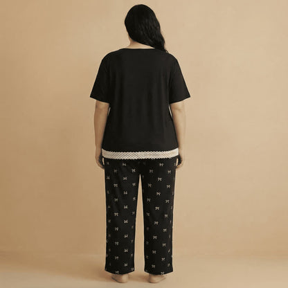 Lace Trim Bow Pajama Set - image 4