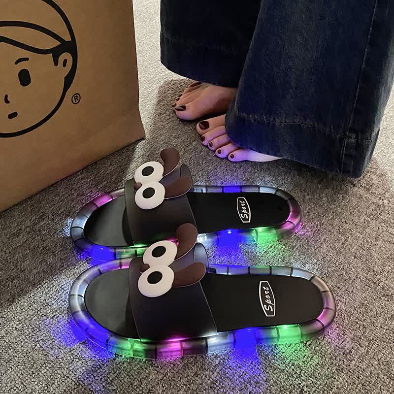 Ear Dog Light Up Jelly Slides - Black - Kids EU34–35(3–3.5) - image 1