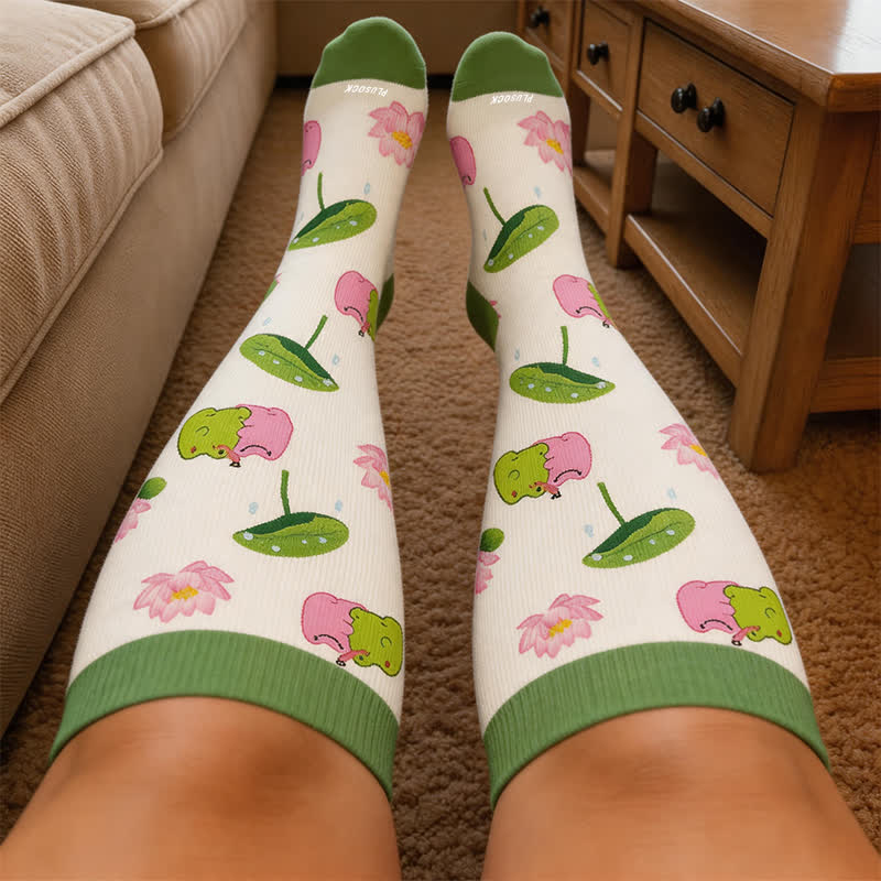 Plus Size Floral Frog Compression Socks - image 3