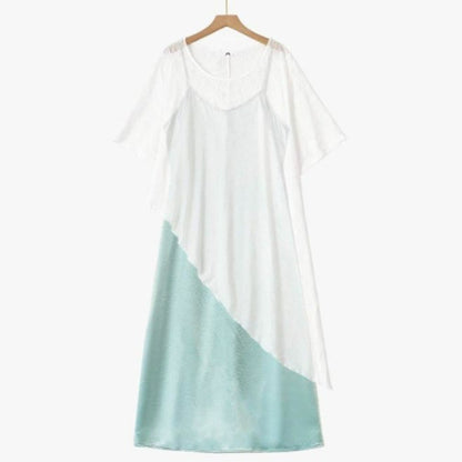 Airy Asymmetric Maxi Dress Set - 2Pcs Set - 6XL - image 0