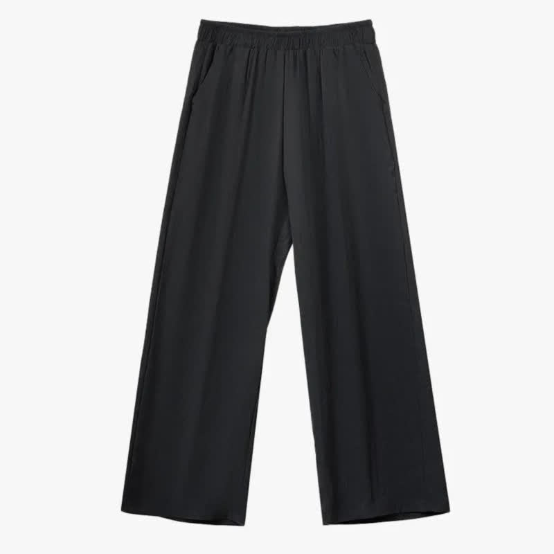 Plus Size Black Tie Waist Shirt and Wide Leg Pants Set - image 2