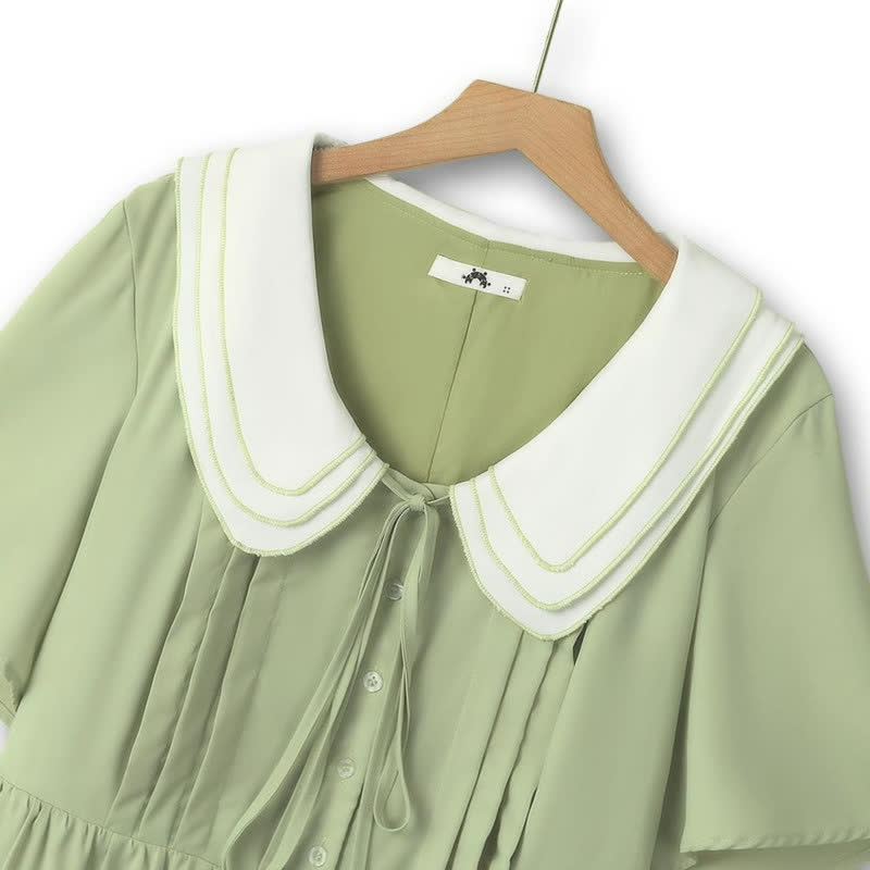 Sweet Peter Pan Collar Midi Dress - image 1