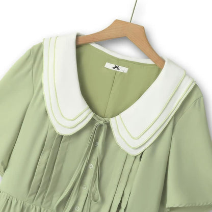 Sweet Peter Pan Collar Midi Dress - image 1