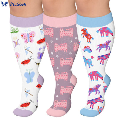 Plus Size Nature Animal Print Compression Socks - image 0