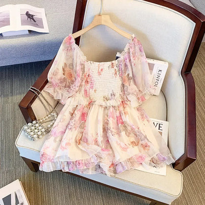 Plus Size Floral Smocked Off Shoulder Blouse - image 1