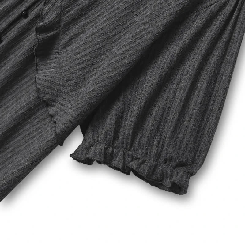Plus Size Ruffle Collar Textured Blouse - image 4