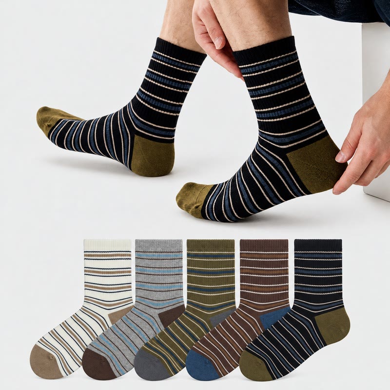Vintage Striped Quarter Socks (2 Pairs) - image 0