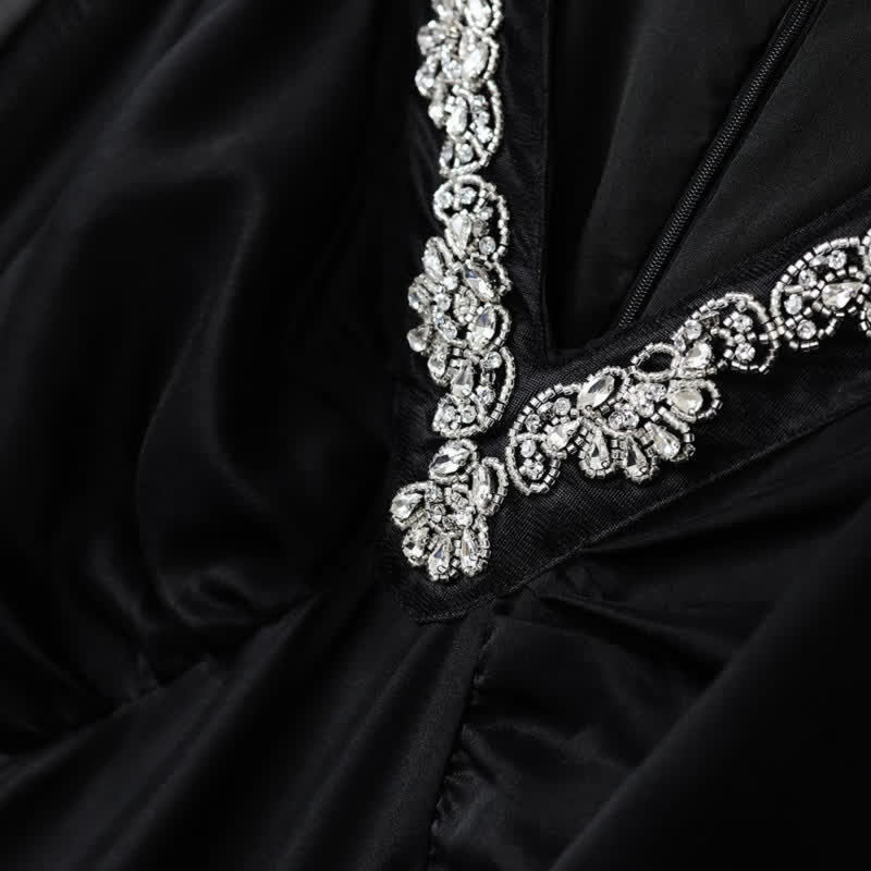 Embroidered V Neck Maxi Dress - image 4