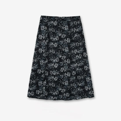 Plus-Size Black Floral Two-Piece Skirt Set - Midi Skirt - 6XL - image 2