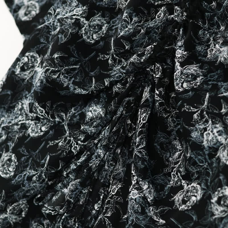 Plus-Size Black Floral Two-Piece Skirt Set - image 5