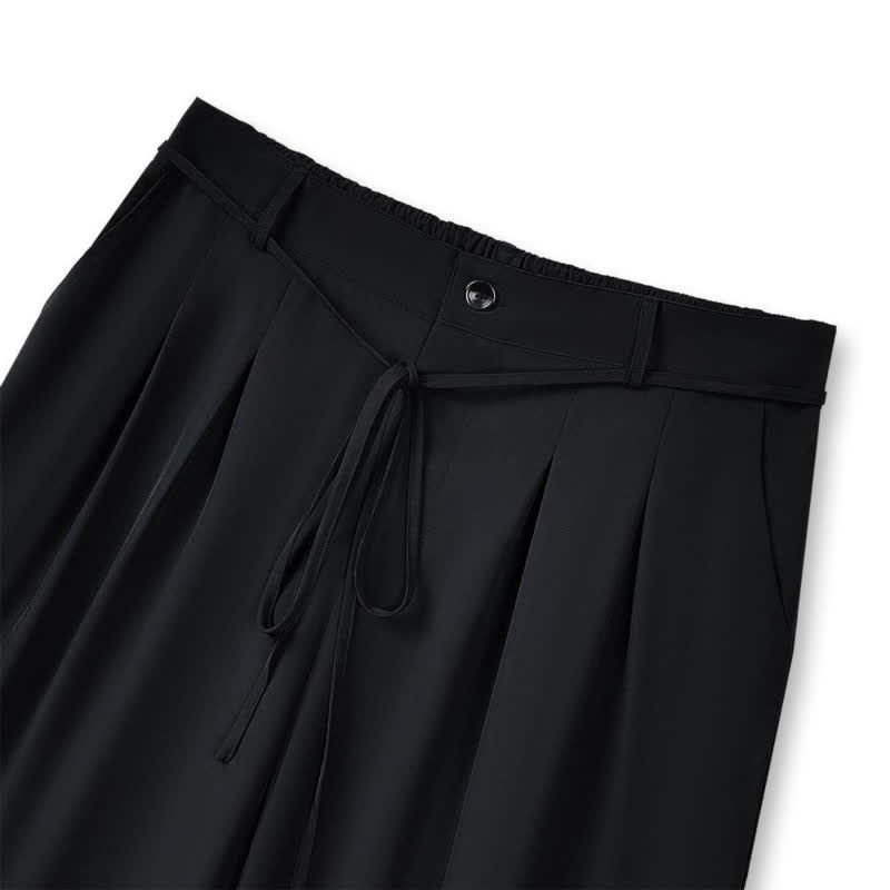 Black Drawstring Wide Leg Pants - image 1