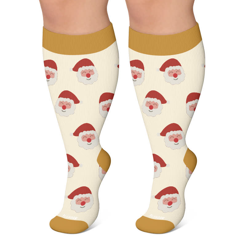Plus Size Christmas Characters Compression Socks - Khaki - 4XL - image 4