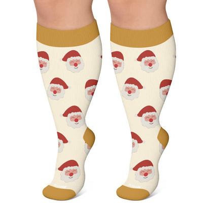 Plus Size Christmas Characters Compression Socks - Khaki - 4XL - image 4